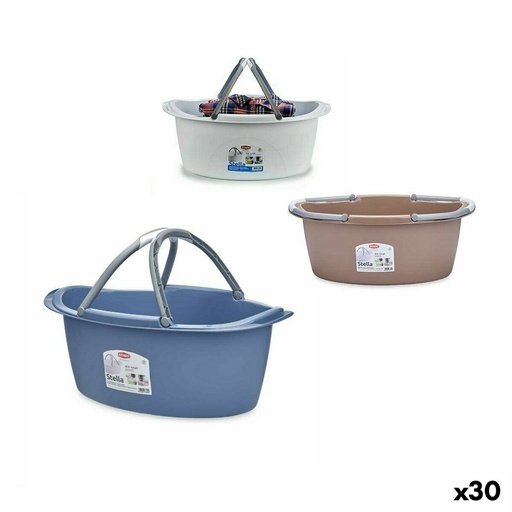 Laundry Basket Stefanplast PR181A Plastic 25 L 59 x 23 x 38 cm With handles (30 Units)