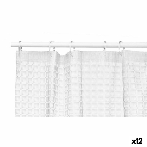 Cortina de Ducha Berilo SC-EVA Transparente Polietileno EVA 180 x 180 cm Cuadros (12 Unidades)