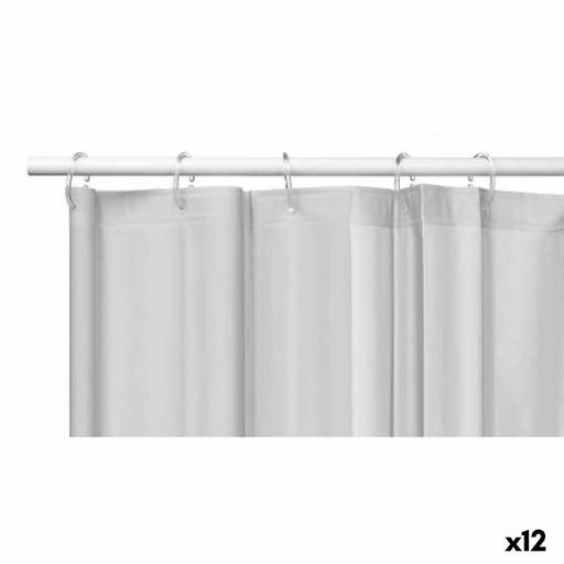 Cortina de Ducha Berilo SC-MIX-01-GREY Gris Polietileno EVA 180 x 180 cm (12 Unidades)