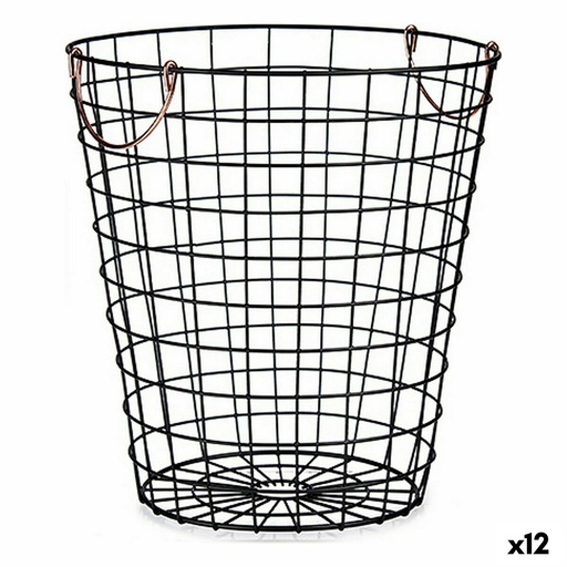 Cesto Kinvara W5759M-CH Negro Acero 30 x 30 x 30 cm Con asas (12 Unidades)