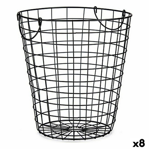 Cesto Kinvara W5759-M Negro Acero 30 x 30 x 30 cm Con asas (8 Unidades)