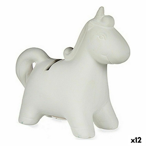 Hucha para Pintar Pincello 87766 Cerámica Unicornio 6,4 x 13 x 14 cm (12 Unidades)