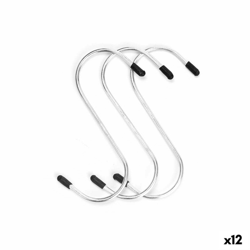 Gancho para colgar Kinvara 373 Plateado Metal 12 cm Set (12 Unidades)