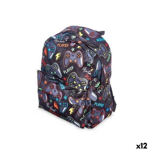 Mochila Escolar Pincello Games Multicolor 28 x 12 x 22 cm (12 Unidades)