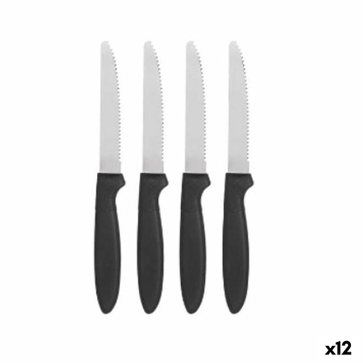 Set de Cuchillos Kinvara CN-KT172244F Negro Plateado Acero Inoxidable Plástico 19,5 cm (12 Unidades)