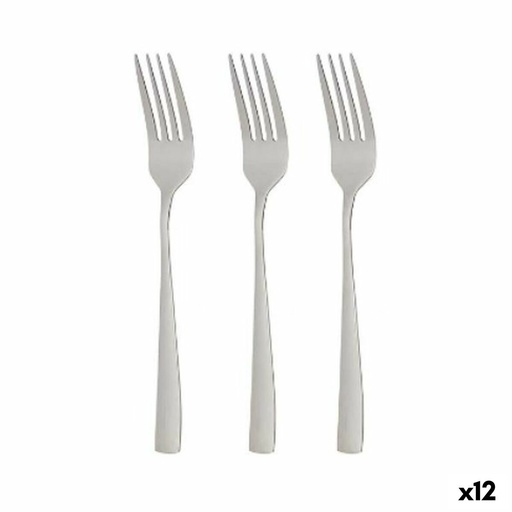 Set de Tenedores Kinvara KT190017-2 Plateado Acero Inoxidable 2,5 x 21,3 x 0,3 cm (12 Unidades)