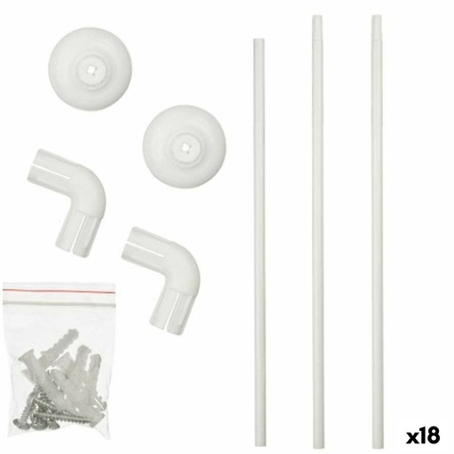 Shower rail Berilo B0769 White Aluminium 90 x 90 cm Shower Curtain (18 Units)