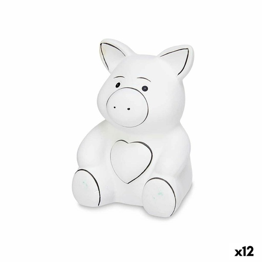 Hucha para Pintar Pincello 19282 Cerámica Cerdo 9 x 11,8 x 8,5 cm (12 Unidades)