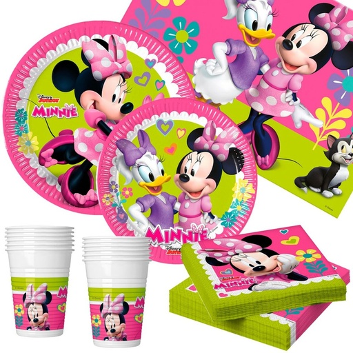 Set Artículos de Fiesta Minnie Mouse Happy Deluxe 16 89 Piezas