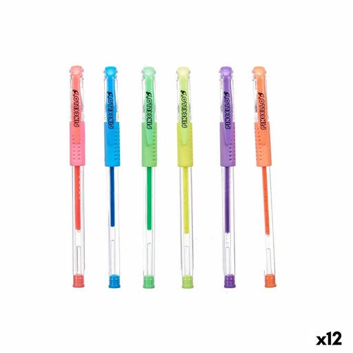 Set of Biros Pincello 493 Yellow Blue Green Multicolour Orange (12 Units)