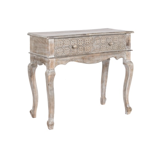 Recibidor con 2 Cajones DKD Home Decor Blanco Marrón 91 x 42 x 81 cm