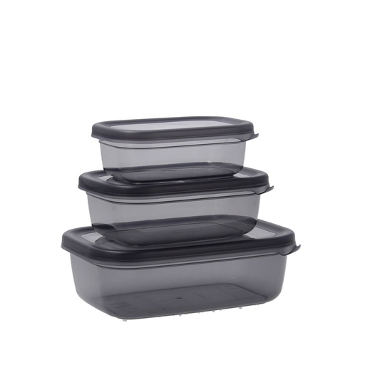 Set of lunch boxes Quid City Grey Plastic Rectangular 3 Pieces