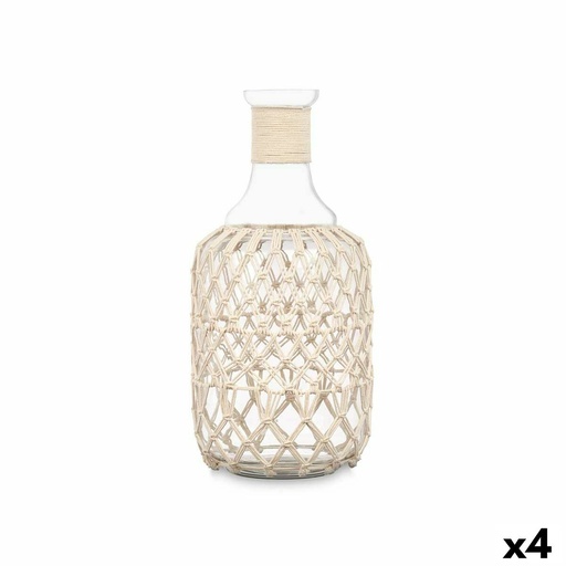 Botella decorativa Gift Decor 21639W Blanco Transparente 18 x 38 cm 18 x 38 x 18 cm Decorativa (4 Unidades)