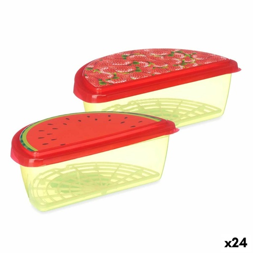 Fiambrera Leknes 78786 Plástico Fresa Sandía 23 x 8 x 13 cm Fruta (24 Unidades)