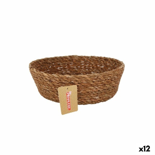 Cesta Multiusos Privilege   Mimbre Redonda ø 22 x 8 cm (12 Unidades)