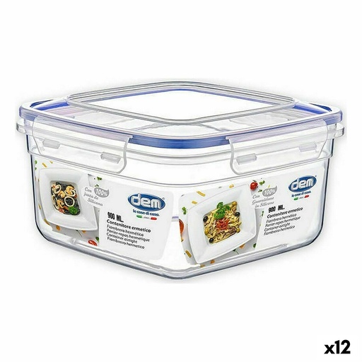 Fiambrera Hermética Dem 900 ml 15 x 15 x 8 cm (12 Unidades)