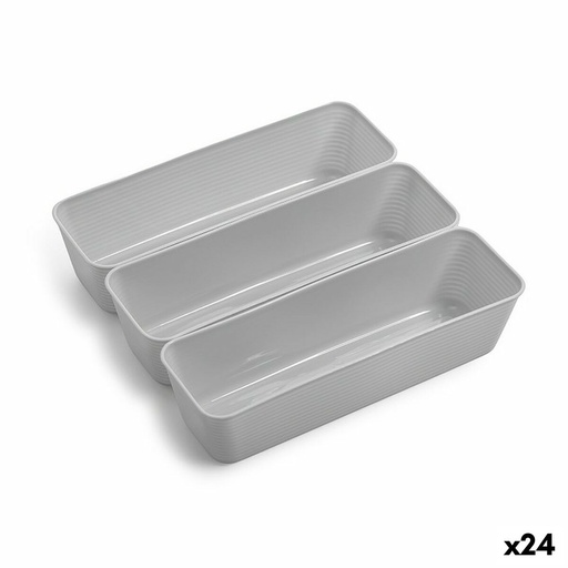 Drawer Organizer Dem Plastic Multi-use (3 Pieces) (24 Units)