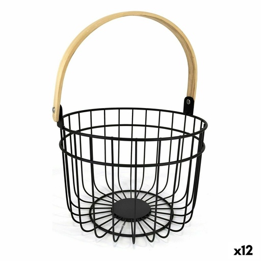 Cesta Multiusos Quttin Rustic Redonda 4 mm 28 x 26,5 x 22 cm (12 Unidades)