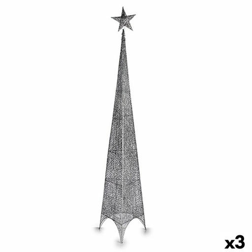 Árbol de Navidad Krist+ 00160 Plateado Metal Plástico Estrella Torre 42 x 218 x 42 cm (3 Unidades)