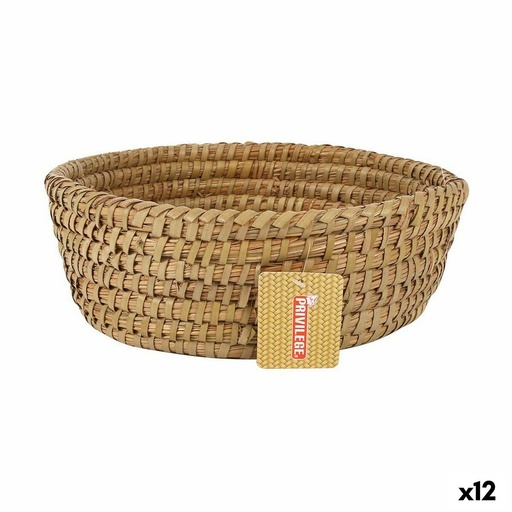 Cesta Multiusos Privilege Korne Marrón Mimbre Redonda 27 x 27 x 9 cm (12 Unidades)