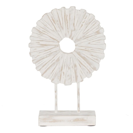 Figura Decorativa Blanco Beige Anillo 25,5 x 9,5 x 37 cm