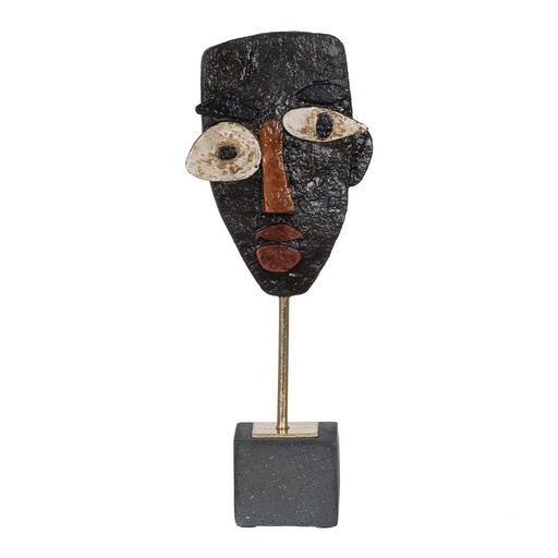 Figura Decorativa Marrón Negro Máscara 52 x 35 x 41,5 cm