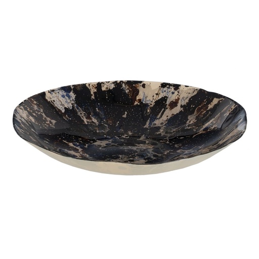 Centro de Mesa Azul Marrón Cristal 39 x 39 x 6,5 cm