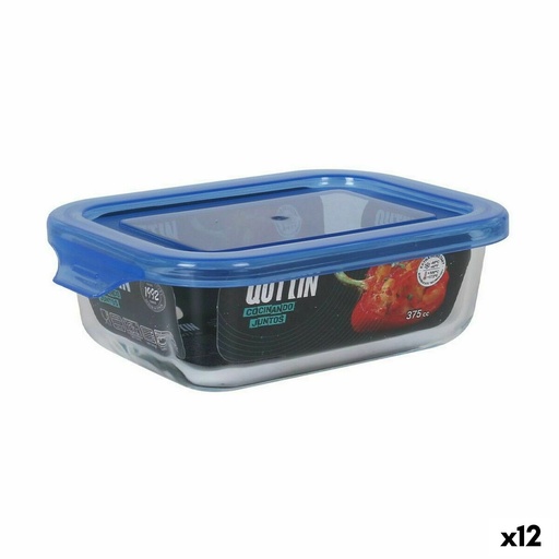 Fiambrera Rectangular con Tapa Quttin Azul Rectangular 14,5 x 11 x 5 cm (12 Unidades)