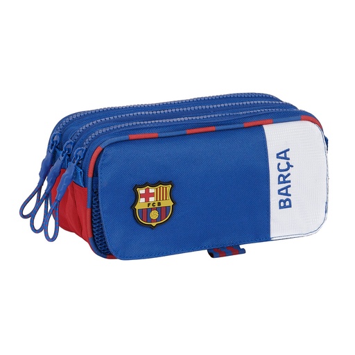 Portatodo Doble F.C. Barcelona Azul Granate 21,5 x 10 x 8 cm