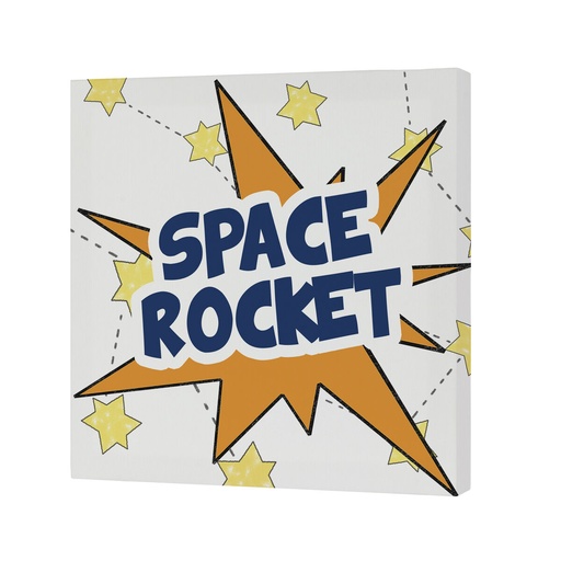 Lienzo HappyFriday Mr Fox Space rocket  Multicolor 27 x 27 cm