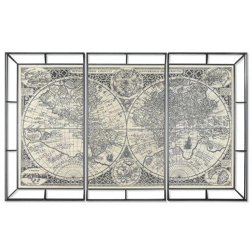 Juego de 3 cuadros Home ESPRIT Metal 222 x 8 x 140 cm (3 Piezas)