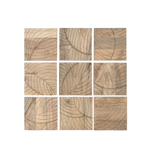 Wall Decoration Home ESPRIT Natural Modern Leaf of a plant 90 x 3 x 90 cm (9 Pieces)
