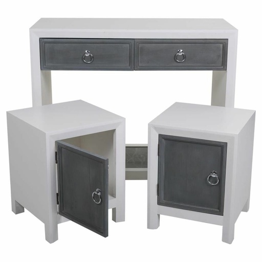 Hall Alexandra House Living White Grey 40 x 76 x 90 cm 3 Pieces