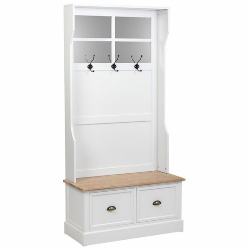 Perchero con Balda Alexandra House Living Blanco Marrón Aleación de Zinc Madera MDF 39 x 184 x 92 cm