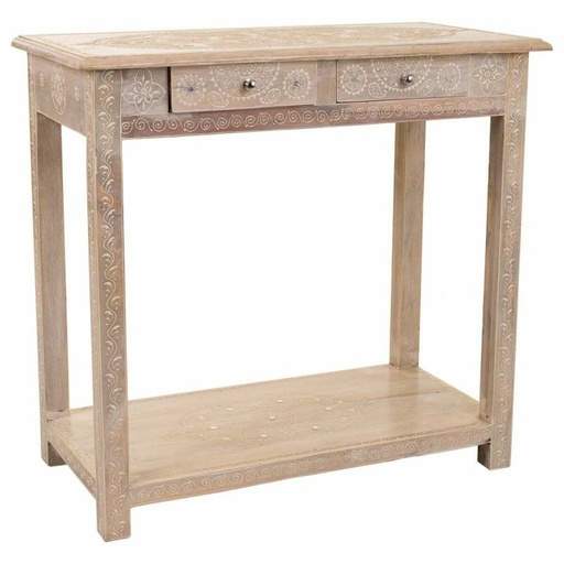 Hall Table with Drawers Alexandra House Living White Natural 40 x 76 x 135 cm