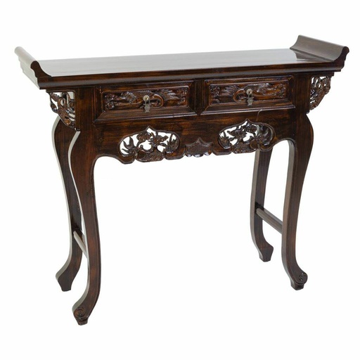 Hall Table with Drawers Alexandra House Living Brown 33 x 90 x 110 cm