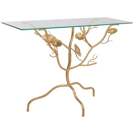 Recibidor Alexandra House Living Dorado 40 x 80 x 110 cm