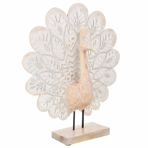 Figura Decorativa Alexandra House Living Natural Pavo real 53 x 12 x 46 cm