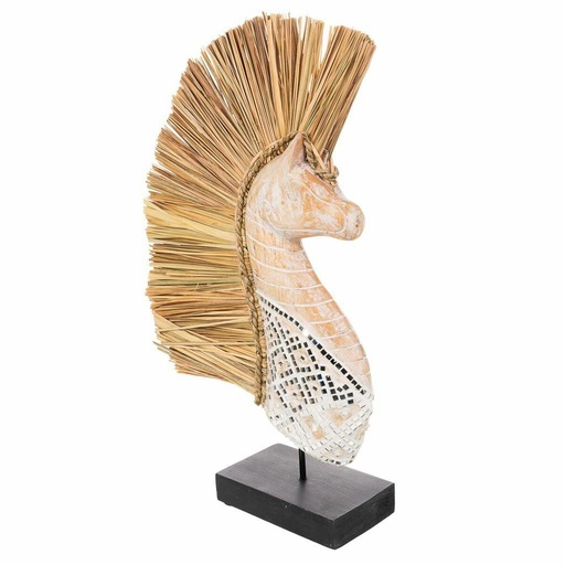 Decorative Figure Alexandra House Living Black Natural Horse 52 x 10 x 30 cm