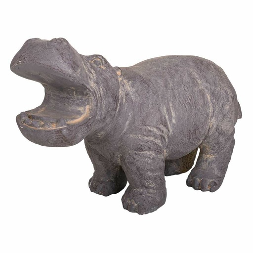 Decorative Figure Alexandra House Living Grey Hippopotamus 26 x 40 x 35 cm