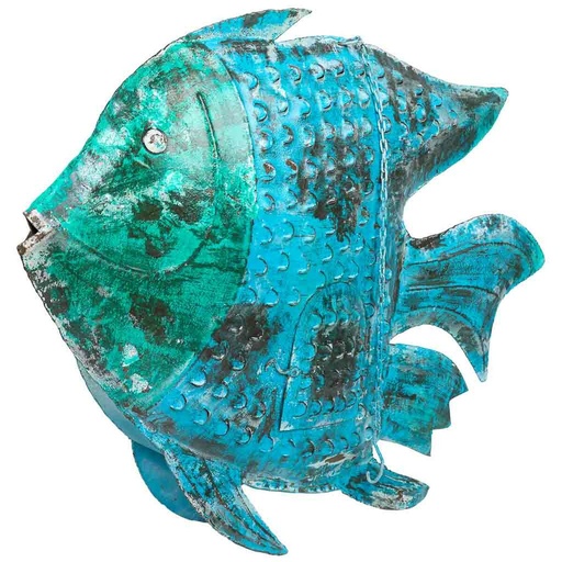 Candleholder Alexandra House Living Blue Mango wood 10 x 80 x 105 cm Fish