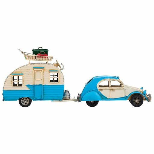 Collectable Figures Alexandra House Living Light Blue Iron ABS Caravan Trailer 9 x 15 x 41 cm