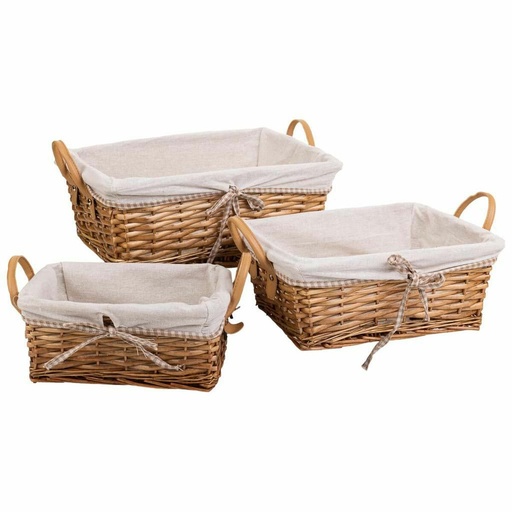 Set of Baskets Alexandra House Living wicker Willow wood 29 x 20 x 12 cm 30 x 16 x 42 cm 34 x 16 x 14 cm 3 Pieces