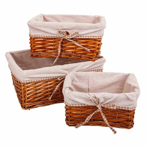 Set of Baskets Alexandra House Living wicker Willow wood 31 x 16 x 36 cm 30,5 x 26 x 14,5 cm 25,5 x 20 x 13 cm 3 Pieces