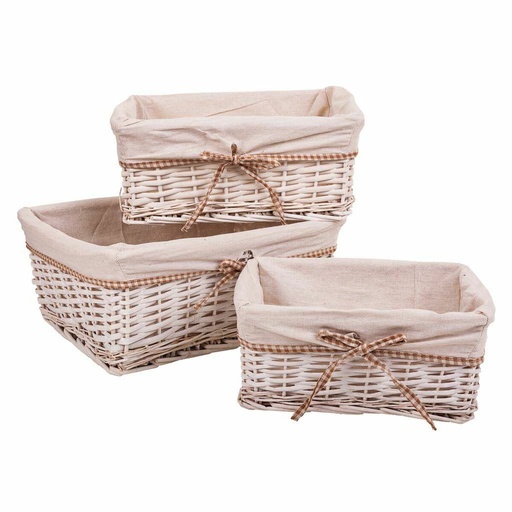 Set of Baskets Alexandra House Living wicker Willow wood 31 x 17 x 41 cm 36 x 27 x 15 cm 31 x 22 x 14 cm 3 Pieces
