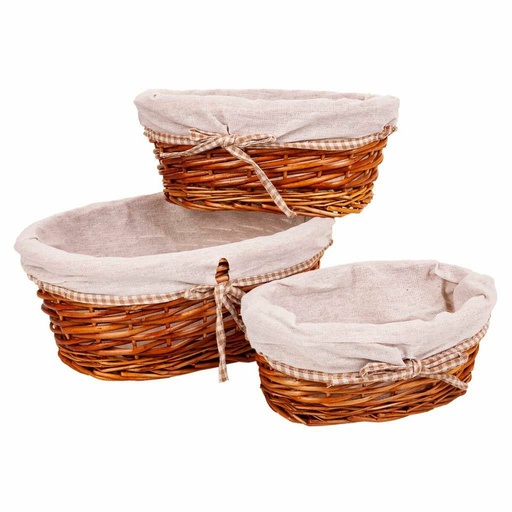Set of Baskets Alexandra House Living wicker Willow wood 26 x 15 x 36 cm 31 x 21 x 13 cm 26 x 17 x 11 cm 3 Pieces