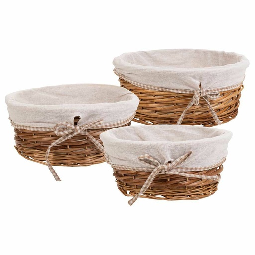 Set of Baskets Alexandra House Living wicker Willow wood 30 x 13 x 30 cm 25 x 25 x 11 cm 36 x 15 x 36 cm 3 Pieces