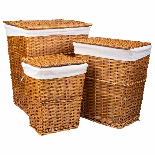 Laundry basket Alexandra House Living Brown 36 x 54 x 45 cm 37 x 28 x 46 cm 30 x 22 x 38 cm 3 Pieces