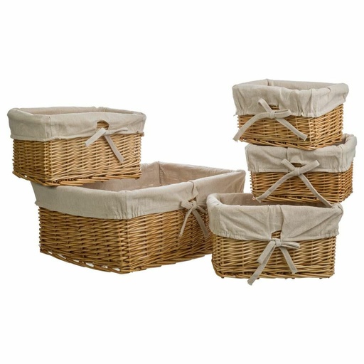 Basket set Alexandra House Living 32 x 17 x 42 cm 26,5 x 19,5 x 14,5 cm 22 x 15 x 12 cm wicker 5 Pieces