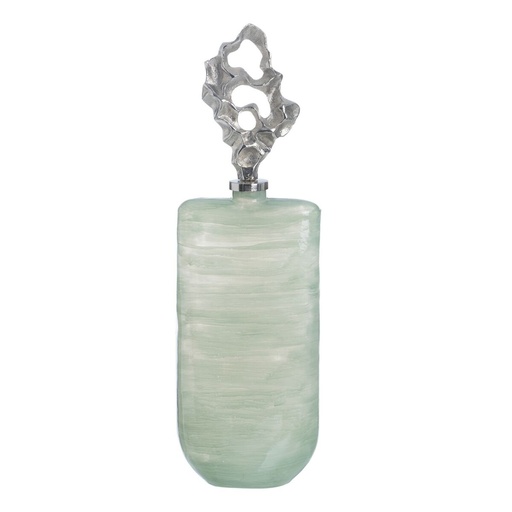 Botella Verde Plateado 19 x 13 x 62 cm Decorativa